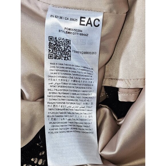 NWT Marciano Women's Black Nylon Enchant Lace Long Sleeve Dress Size Large 1750 - Picture 14 of 15